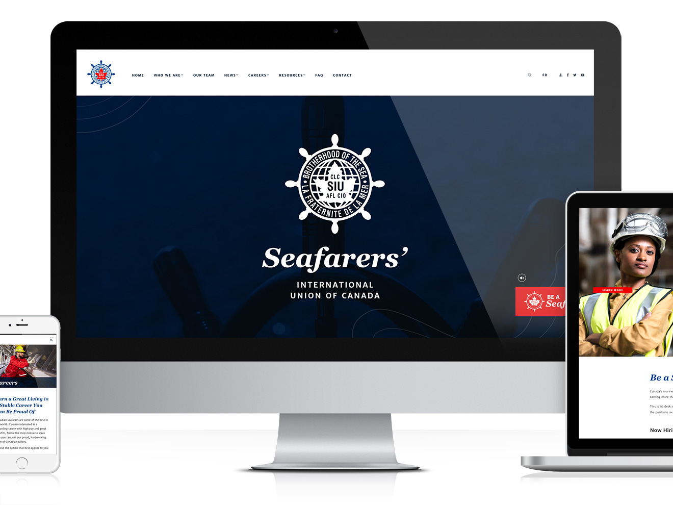 Seafarers International Union website, multi-media responsiveness