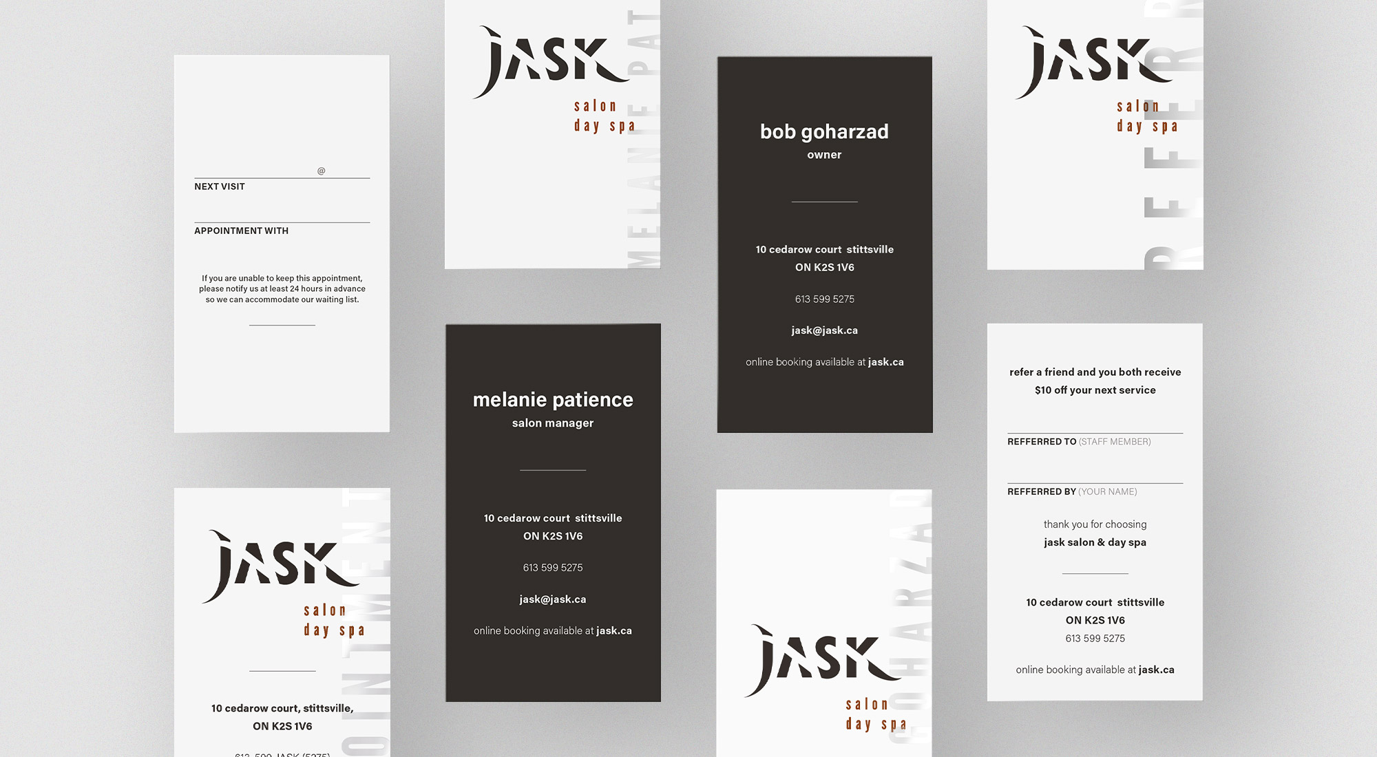 Jask Salon Business Cards