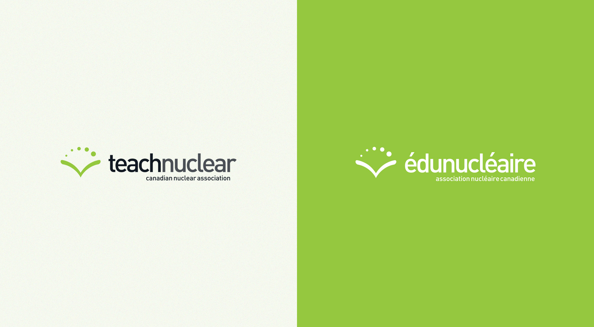 Teach Nuclear logo and white French version