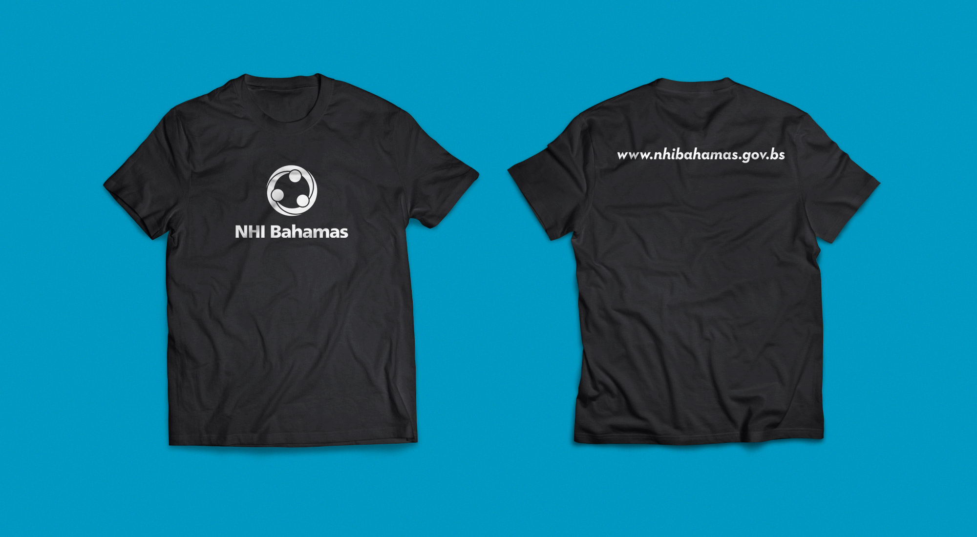 NHI Bahamas Logo on Black T-Shirts