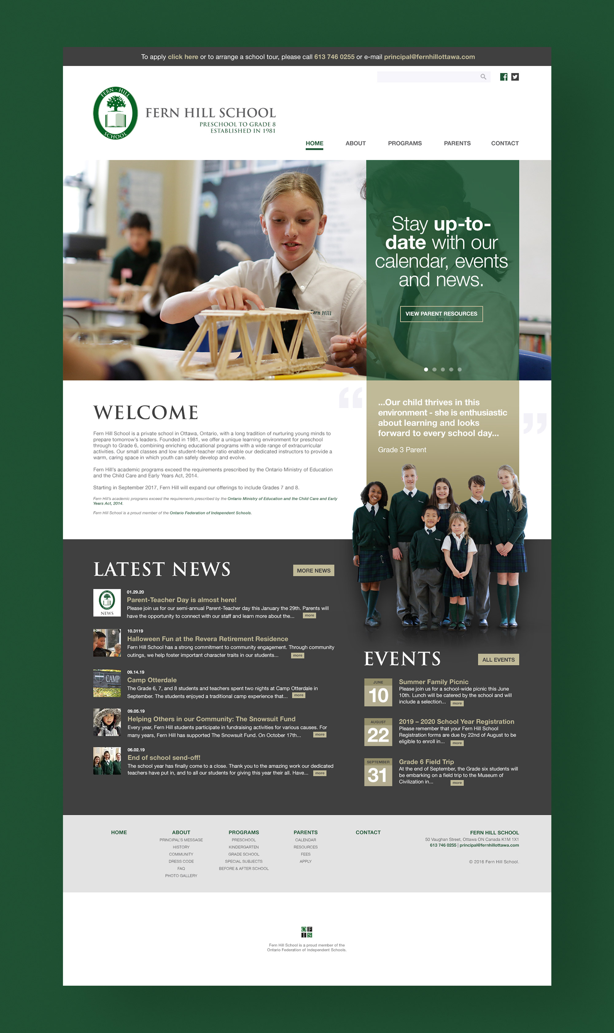 Fern Hill School full Website