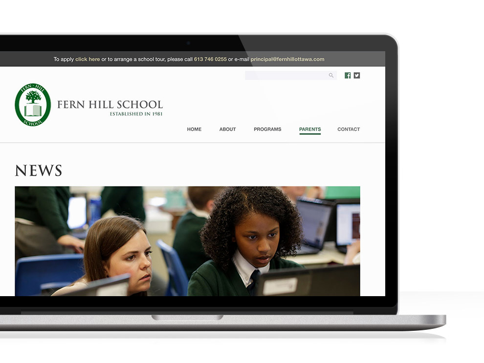 FHS desktop website