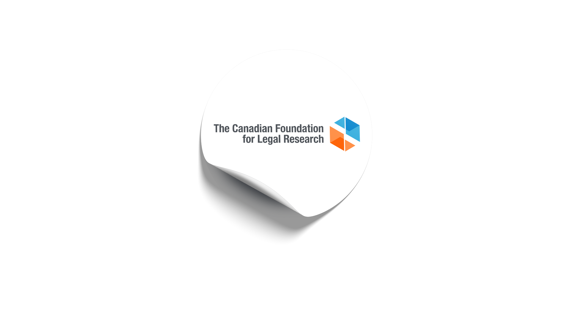 Canadian Foundation for Legal Research logo on a round white sticker.
