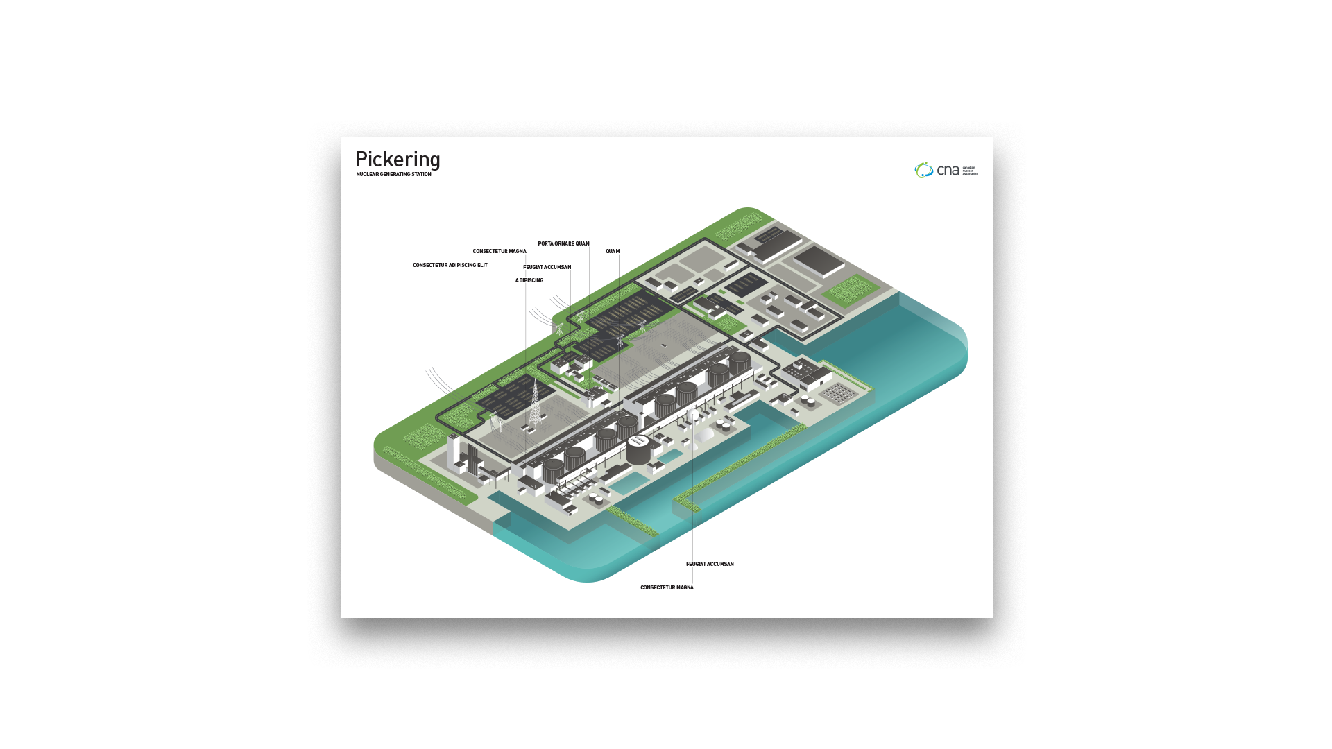 3-Dimensional illustration of isometric generating station 'Pickering'.
