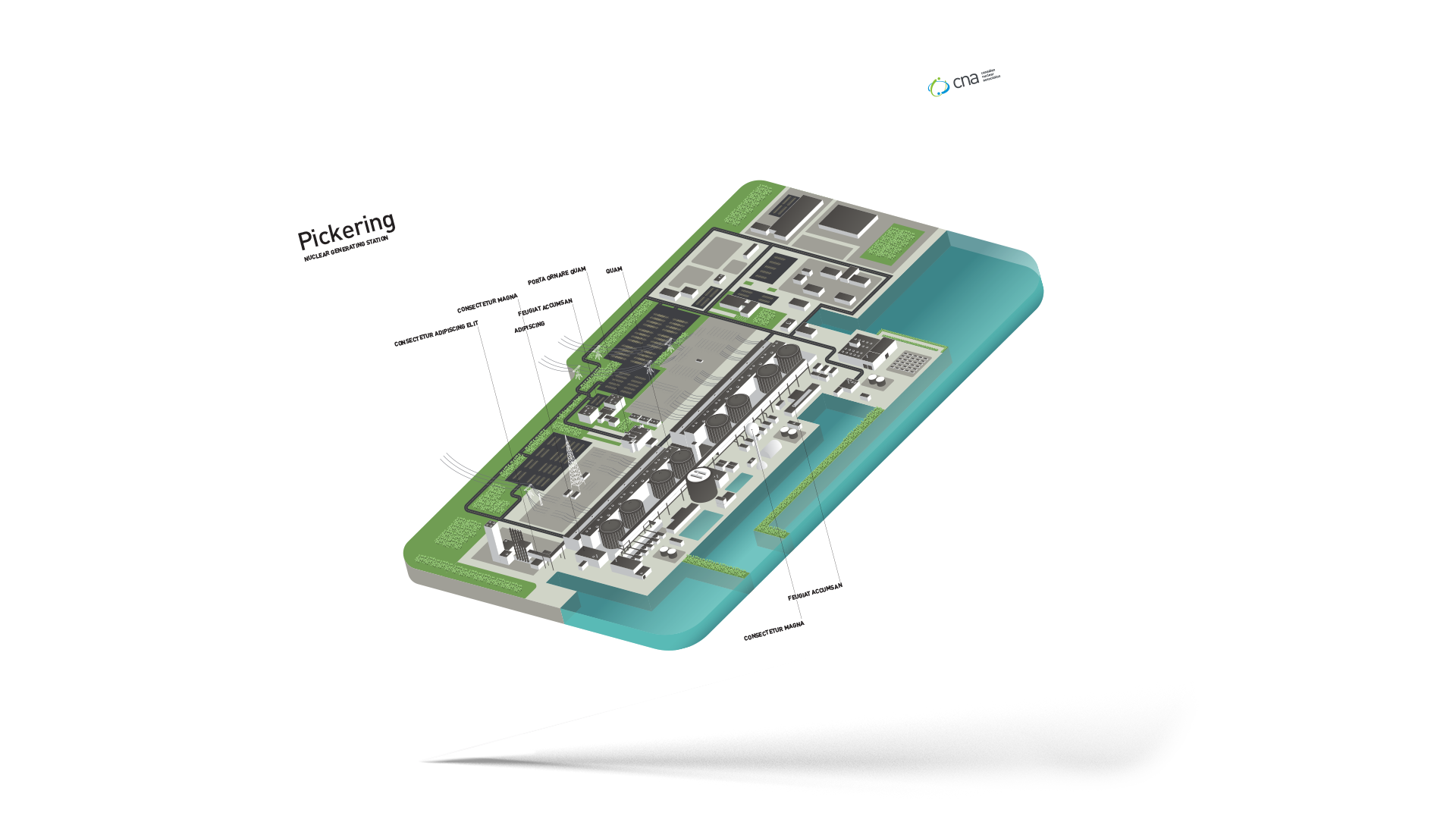 3-dimensional illustration of isometric generating station ’Pickering'