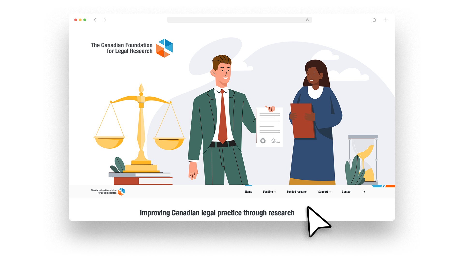 CFLR homepage showcasing illustrative style, typography, and clean web design.