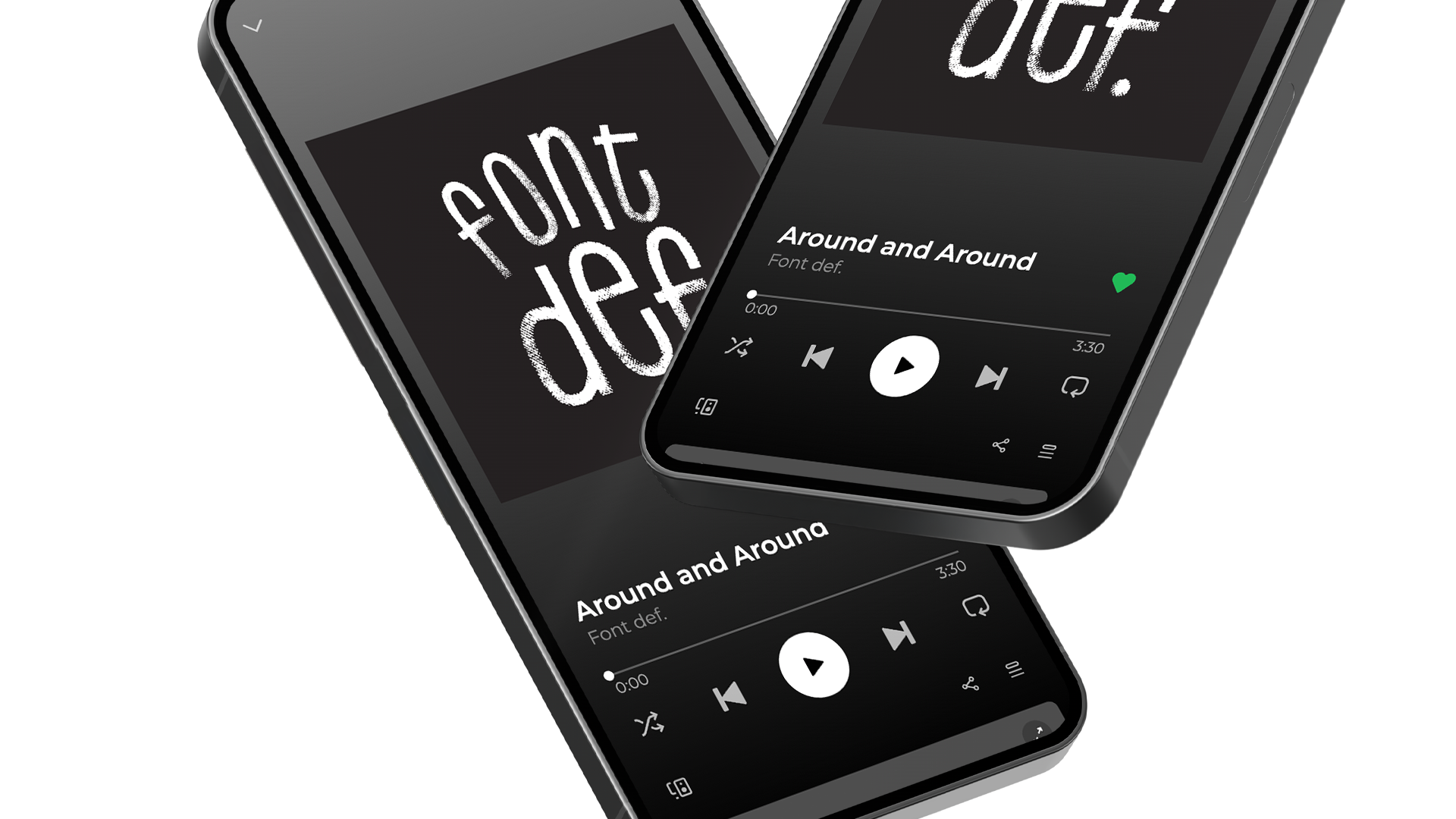 Font Def logo displayed as an album cover on Spotify for mobile.
