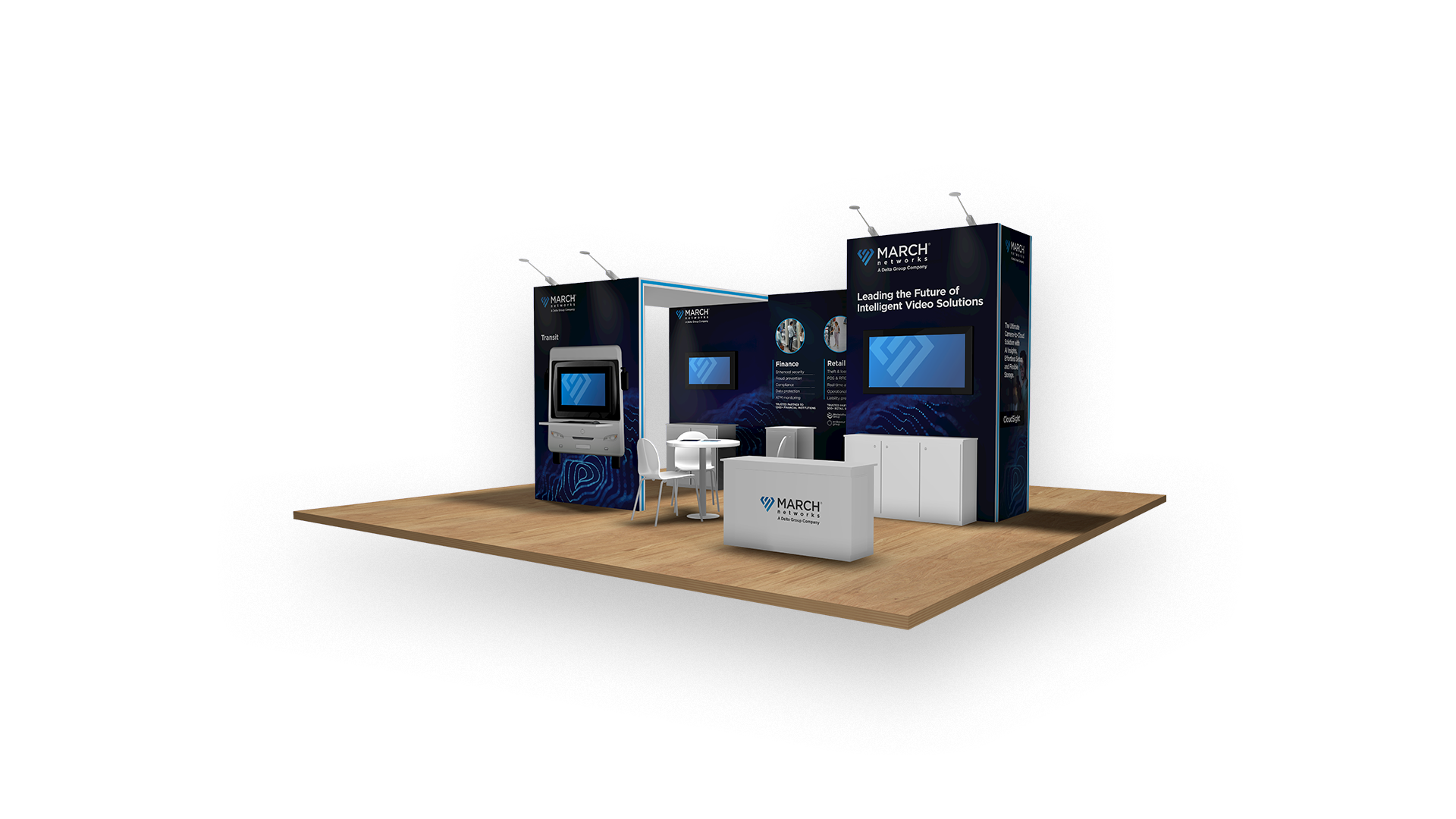 3d mockup of the March Networks Security Sydney booth.