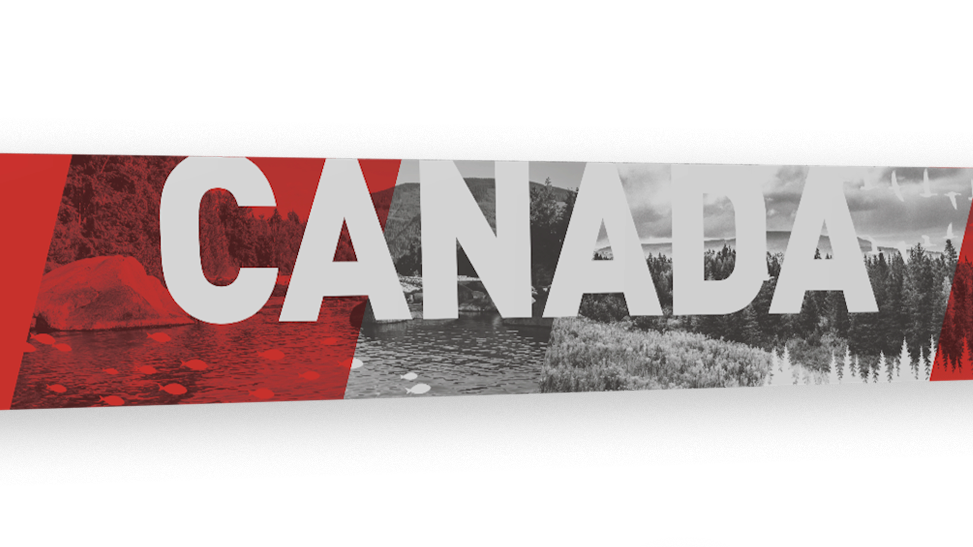 Close up of Canada hanging banner from the WNE 2025 booth.