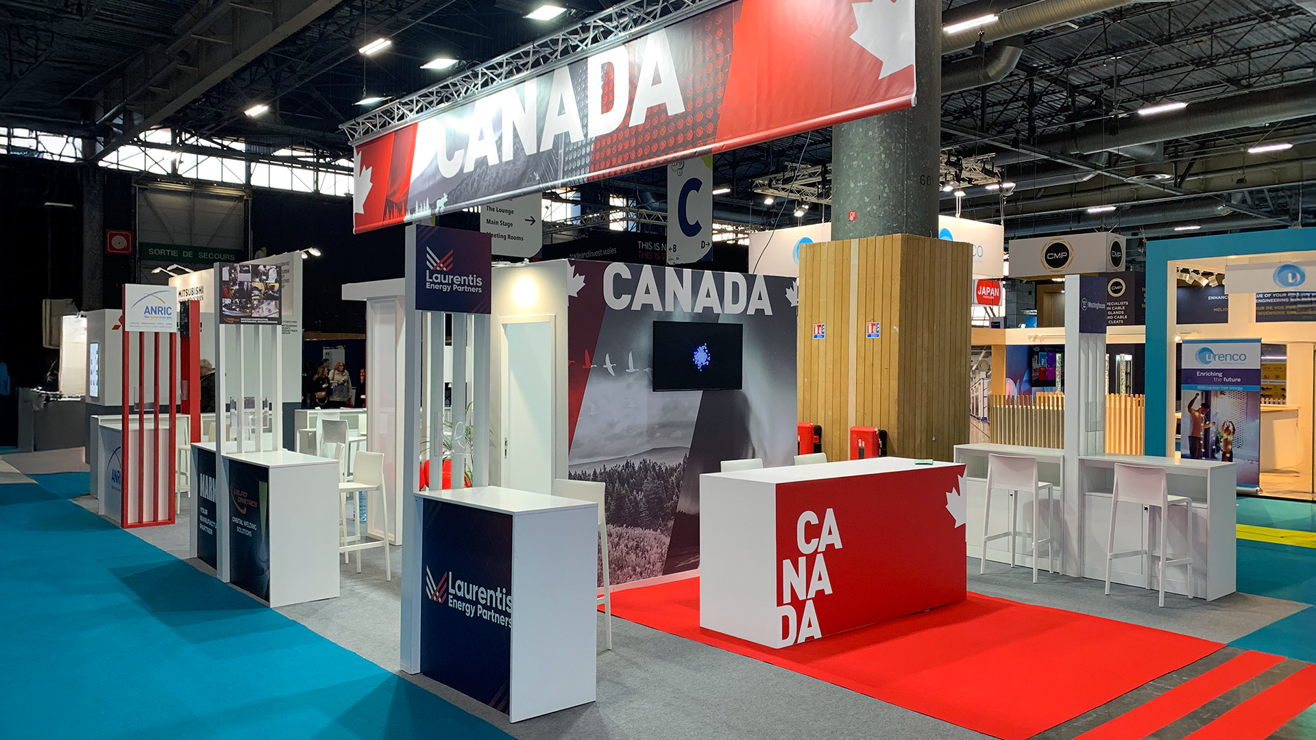 Photo of one side of the WNE 2025 Canada booth, taken at the exhibition.